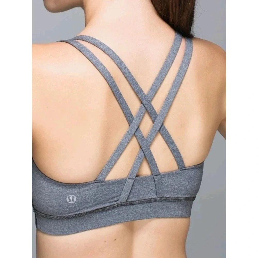 Lululemon Energy Bra Women's Size 6 Heather Deep Coal Gray